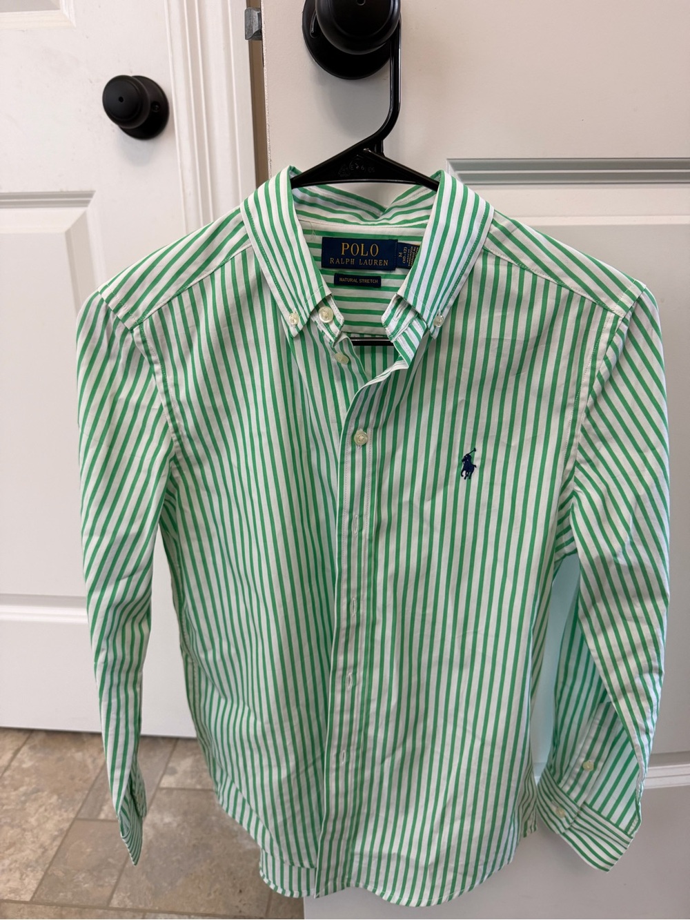 Ralph Lauren Green & White Striped Button-Down Shirt